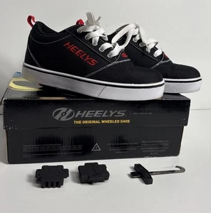 Heelys Pro 20 Skate Shoe HE100757H Youth Sz 5 Black Red Sneakers Wheels Tool Box - Picture 1 of 5