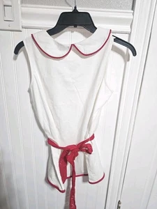 American Girl  BeForver Youth XL 18/20 White Dress Red Belt Girl  - Picture 1 of 10