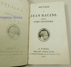 Antique Leather Book Oeuvres De Jean Racine French Text 1823 Volume 3 Esther &c - Picture 1 of 15