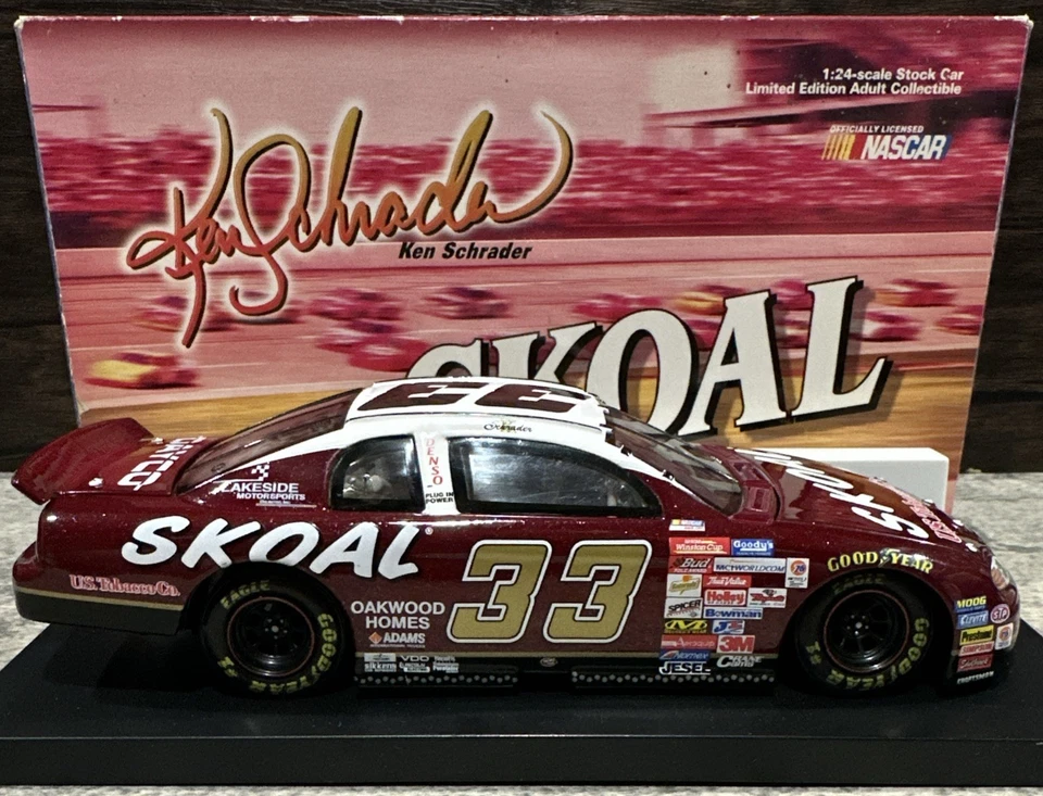 Ken Schrader 1999 rojo #33 Skoal Chevrolet Monte Carlo 1/24 acción Nascar diecast Foto 1 de 4