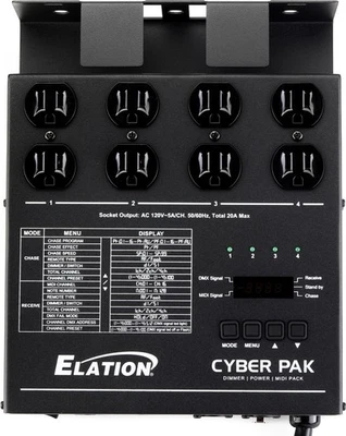Elation CYBER PACK 4-channel Dimmer/Chase/MIDI Relay Pack - Image 1 of 4