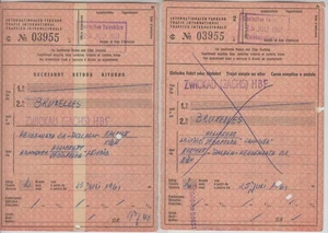 2 Bahnkarten 1961 Zwickau - Brüssel Eisenbahn Tickets DDR Belgien Fahrkarten d51 - Bild 1 von 1