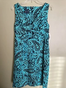 Jones New York Signature Stretch Size 10 Dress NWT Green Black Sleeveless Midi - Picture 1 of 8