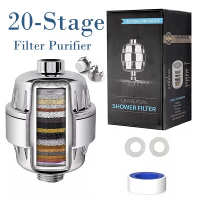 20 Stage Shower Head Filter Purifier with Filter for Hard Water Softener/Filter - Image 1 of 4
