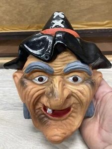 Gemmy ? Halloween Hexenkopf gruselig Bewegung aktiviert rote Augen Licht & Lachen Vintage - Bild 1 von 6