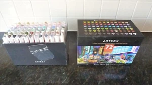 ARTEZA Art Alcohol Markers Set Of 72 Everblend Dual Tip Fine Broad Chisel Box - Picture 1 of 5