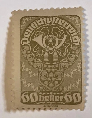 Sello vintage 1920 Austria conmemorativo 60 Heller Foto 1 de 2