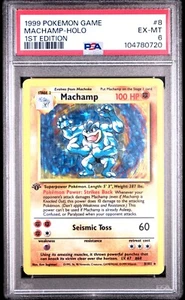 1999 Pokémon Game Base Set 1st Edition #8 Machamp Holo PSA 6 Excellent - Mint - Picture 1 of 2