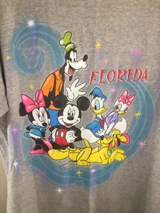 Vintage Disney Florida Character Shirt Gray Mickey Unlimited Adult XL - Picture 1 of 6