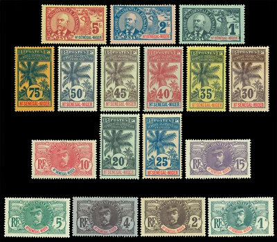 French Colonies - UPPER SENEGAL & NIGER 1906-07  Pictorial set  Sc# 1-17 mint MH - Image 1 of 2