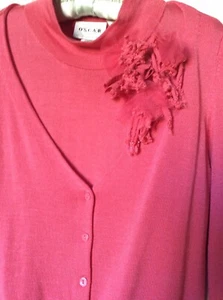 OSCAR DE LA RENTA PINK TWINSET SIZE LARGE - Picture 1 of 11