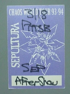 Sepultura satin cloth backstage pass AUTHENTIC VIP 1993-94 - Picture 1 of 1