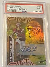 Terry McLaurin Auto /10 2022 Illusions Trophy Collection Gold #8/10 PSA 9 Pop 1