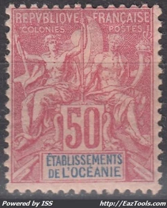 OCEANIE : TYPE GROUPE 50c N° 11 NEUF * GOMME AVEC CHARNIERE - A VOIR - Picture 1 of 2