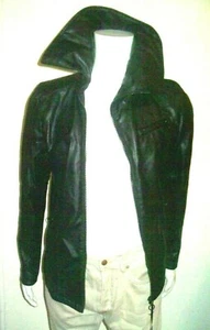 Zara Lederjacke schwarz leicht schmale Passform Tarnkragen Gr. 36/38 - Bild 1 von 4