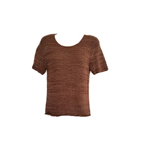 women: KORET Brown Crochet Top - Size Petite Medium - Picture 1 of 5