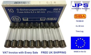 T6.3A250V 70 059 61 6.3A 250VTime Lag Slow Blow Glass Fuse 6x32mm x5/x10 JPSF371 - Picture 1 of 6