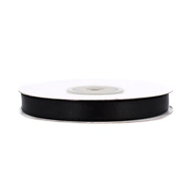Doppelseitiges Satinband 10mm x 20m Schleifenband Geschenkband Stoffband Schwarz - Bild 1 von 4