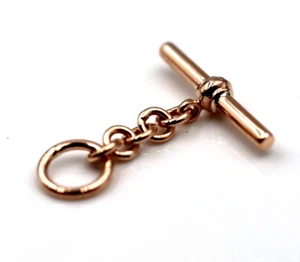 Genuine 9k 9ct Rose Gold T Bar T-Bar for Albert Chain / Necklace - Free Post - Picture 1 of 9
