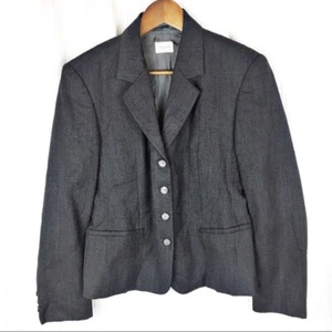 United Colors of Benetton 100% Wool Blazer Size 42 (6) Black/Gray - Picture 1 of 6