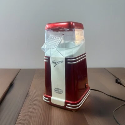 Máquina para hacer palomitas de maíz de aire caliente mini popper nostalgia estilo años 50 rojo y blanco Foto 1 de 4