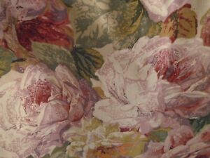Croscill Curtain Valance Shabby Cabbage Rose Floral Cottage Vintage Made in USA
