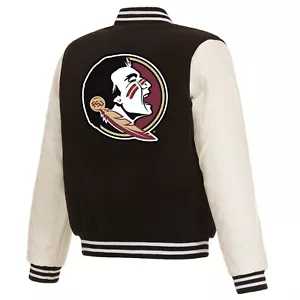 Florida State Seminoles JHD Wende Fleece Jacke Kunstleder Ärmel - Bild 1 von 6