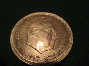 1957 SPANISH COIN, 25 PTAS. - Picture 1 of 2