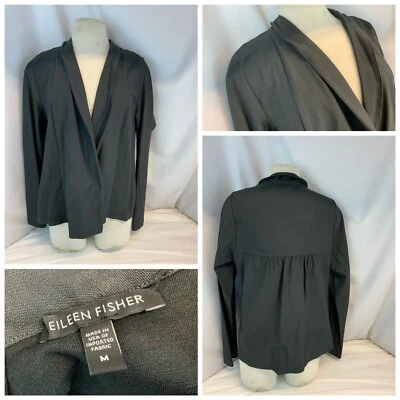 Poncho Chaqueta Eileen Fisher M Mujer Gris Viscosa Nylon EE. UU. Como Nuevo YGI A1-192 Foto 1 de 4