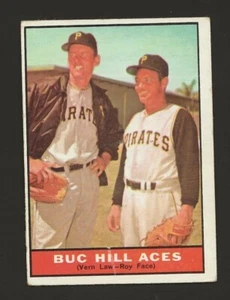 1961 Topps Baseball #250 Buc Hill Aces Law Face - Bild 1 von 2