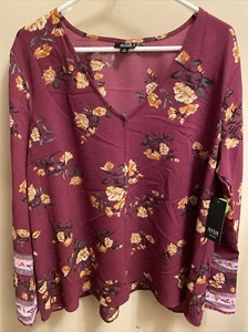 a.n.a. Womens Floral Blouse NWT size 0X - Picture 1 of 5