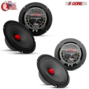 5Core 8 Inch Midrange Door Speaker 500W Subwoofer Aluminum Bullet 4/8 Sub Woofer - Picture 1 of 21