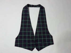 1980s 1990s Mens Mackenzie Tartan Formal Vest Waistcoat Size Large Vintage Wool - Picture 1 of 7