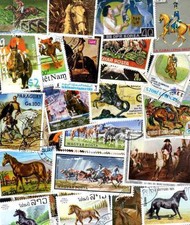 CHEVAUX collections de 25 à 1000 timbres différents