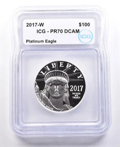 2017-W $100 American Platinum Eagle 1 Oz Platinum PR70 DCAM ICG *2070 - Picture 1 of 3