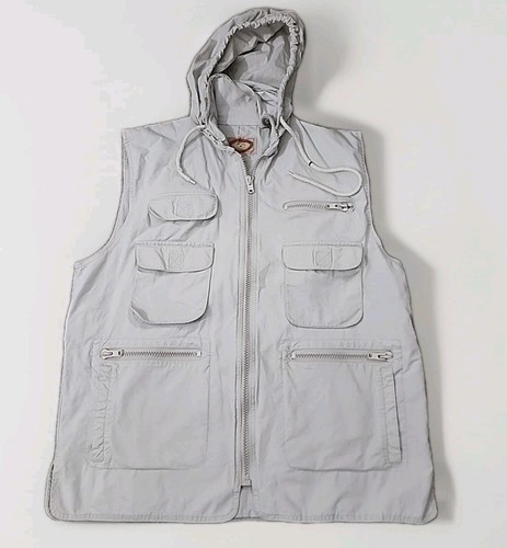 UNDERCOVER Vintage Banana Republic Safari Giacca Gilet Uomo Taglia L Cappuccio Caccia con Tasche (G4)