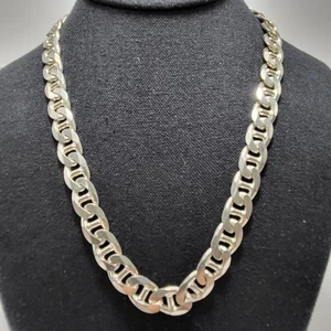 Vintage Anchor Mariner Chain Necklace 100 Grams! 10.88 mm Sterling Silver SZ 20" - Picture 1 of 9