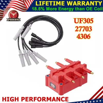 Ignition Coil & Spark Plugs Wire Set For Dodge Grand Caravan 3.3L 3.8L UF305 - Image 1 of 4