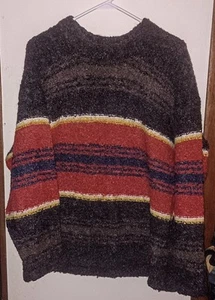 VNTG 90s Kurt Cobain Style Stage Worn Wool Clone Sweater Lemon & Soda L Nirvana - Picture 1 of 5