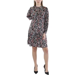 Tommy Hilfiger Womens Black Floral Print Fit & Flare Dress 14 BHFO 4760 - Picture 1 of 2