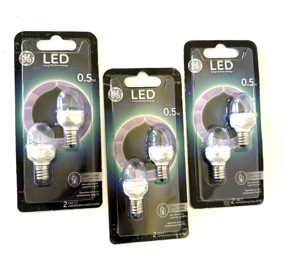GE Lighting 13887 5W C7 LED Night Light Bulb - 2 Pack Each = 6 Total Bulbs - Image 1 of 3