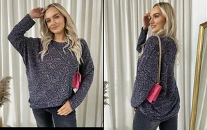 iKrush Sleeve Glitter Floral Pattern Top Blouse Regular Length Crew Neck - Picture 1 of 12