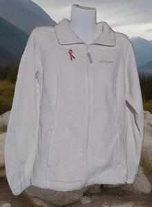 Columbia Breast Cancer Awareness Omni-Shield Full Zip Cream Jacket Women's Sz M - Picture 1 of 5