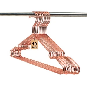 Koobay 10-Pack Rose Gold Metal Wire Clothes Hangers - 16.5" Heavy Duty Non-Sl... - Picture 1 of 9
