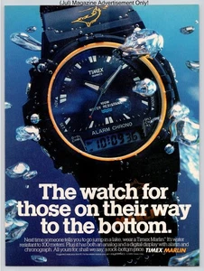 Timex Marlin Dive Watch Promo Vintage 1989 Advertisement - Picture 1 of 5