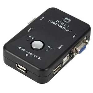 Dual/2-Port USB VGA KVM Switch Box Mouse Keyboard Monitor Sharing Computer PC C - Photo 1/7