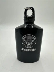 Frasco/comedor Jagermeister 16 oz aluminio negro con clip envío rápido el mismo día - Imagen 1 de 4