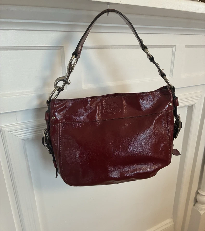 Hombro Hobo Coach Zoe Cuero Estampado Rojo - Excelente Estado Foto 1 de 4