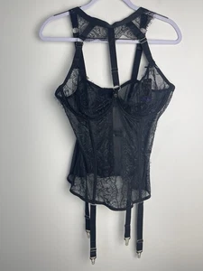 Love Honey Lingerie Midnight Mirage Basque Set Size 5X/6X Black BNWT - Picture 1 of 7