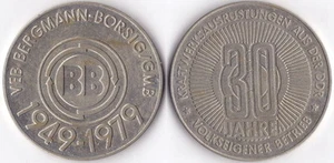 GERMANIA DDR MEDAGLIA 30° ANNIVERSARIO VEB BERGMANN-BORSIG - Picture 1 of 1